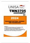 TMN3705 ASSIGNMENT 03 DUE 02 AUGUST 2024