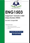 ENG1503 Assignment 1 (QUALITY ANSWERS) Semester 2 2024