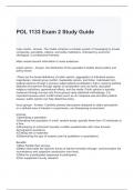 POL 1133 Exam 2 Study Guide latest updated