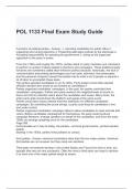 POL 1133 Final Exam Study Guide with complete solutions