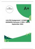 LGL3702 Assignment 1 (COMPLETE ANSWERS) Semester 2 2024 - DUE 6 September 2024 ; 100% TRUSTED Complete, trusted solutions and explanations.