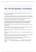 POL 1133 Test Questions - Final Review 2024 with correct Answers