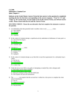 CJ2300 Substantive Criminal Law Chapter 4 Quiz