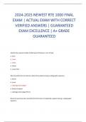 2024-2025 NEWEST RTE 1000 FINAL  EXAM | ACTUAL EXAM WITH CORRECT  VERIFIED ANSWERS | GUARANTEED  EXAM EXCELLENCE | A+ GRADE  GUARANTEED