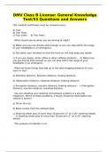 DMV Class B License: General Knowledge Test/53 Questions and Answers