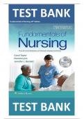 TEST BANK for Fundamentals of Nursing 10th Edition by Carol R. Taylor, Pamela B. Lynn & Jennifer L. Bartlett  , ISBN: 9781975168155 |All Chapters 1-46||Complete Guide A+|
