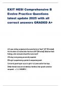 EXIT HESI Comprehensive B Evolve Practice Questions latest update 2025 with all correct answers GRADED A+