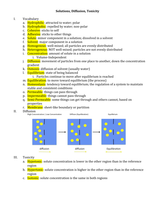 Solution, Diffusion, Tonicity Lecture