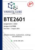 BTE2601 Assignment 3 (DETAILED ANSWERS) 2024 - DISTINCTION GUARANTEED