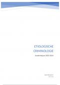 Samenvatting Etiologische Criminologie (15/20)