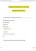 Hearing Aid Specialist Exam Quiz Questions and Answers Updated (2024 / 2025) (Verified Answers)