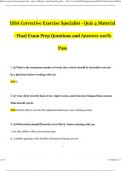 ISSA Corrective Exercise Specialist - Quiz 4 Material - Final Exam Prep Questions and Answers Updated (2024 / 2025) (Verified Answers)