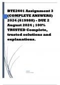 BTE2601 Assignment 3 (COMPLETE ANSWERS) 2024 (619988) - DUE 2 August 2024 ; 100% TRUSTED Complete, trusted solutions and explanations.