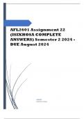 AFL2601 Assignment 22 (ISIXHOSA COMPLETE ANSWERS) Semester 2 2024 Course Communication Dynamics in African Languages (AFL2601) Institution University Of South Africa (Unisa) Book Dynamism in African Languages and Literature