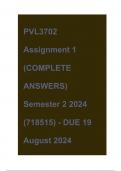 PVL3702 Assignment 1 (COMPLETE ANSWERS) Semester 2 2024 (718515) - DUE 19 August 2024 