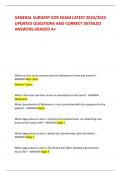 GENERAL SURGERY EOR EXAM LATEST 2024/2025  UPDATED QUESTIONS AND CORRECT DETAILED  ANSWERS GRADED A+ Where are the most common sites for Melanoma in men and women? - ANSWER-Men- Back Women- Calves What is the most common tumor to metastasize to the heart?