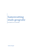 (stads)Geografie samenvatting hoofdstuk 1, 2 en 3