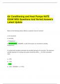 Air Conditioning and Heat Pumps NATE EXAM With Questions And Veried Answers Latest Update