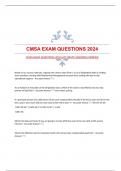 CMSA EXAM QUESTIONS 2024|ACCURATE ANSWERS|VERIFIED