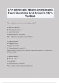 ENA Behavioral Health Emergencies Exam Questions And Answers 100% Verified.