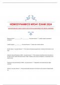 HEMODYNAMICS NR341 EXAM 2024 WITH GUARANTEED ACCURATE ANSWERS