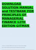 PRINCIPLES OF MANAGERIAL FINANCE 12TH EDITION GITMAN 