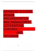 DATABASE SYSTEMS DESIGN IMPLEMENTATION AND MANAGEMENT 12TH EDITION CORONEL SOLUTIONS MANUAL AND TESTBANK