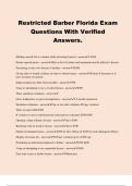 Restricted Barber Florida Exam Questions With Verified Answers.