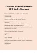 Fresenius pct exam Questions With Verified Answers