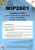 MIP2601 Assignment 4 (COMPLETE ANSWERS) Semester 2 2024 (348743) - DUE 5 August 2024
