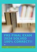 FRS FINAL EXAM 2024 SOLVED 100% CORRECT!!