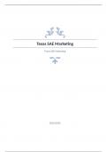 Texas SAE Marketing Question and answers verified to pass