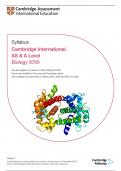 Cambridge International AS & A Level 9700 Biology syllabus for examination in 2025, 2026 and 2027