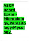 ASCP Board Exam - MicrobiologyParasitologyMycology questions and answers