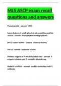 MLS ASCP exam recall questions and answers