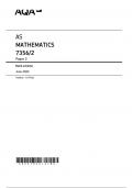 as mathematics – 7356/2 – june 2021 - Mark Scheme - AQA