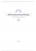 NR 605 Interpersonal psychotherapy Question and answers  already passed 