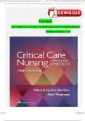 TEST BANK For Critical Care Nursing- A Holistic Approach, 12th Edition by Morton Fontaine, Verified Chapters 1 - 56, Complete Newest 2024 Version ISBN:9781975174460