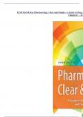 TEST BANK For Pharmacology Clear and Simple: A Guide to Drug Classifications and Dosage Calculations, 4th Edition by Cynthia J. Watkins, All Chapters 1 - 21, Verified Newest Version