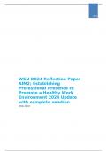 WGU D024 Reflection Paper AIM2; Establishing Professional Presence to Promote a Healthy Work Environment 2024 Update with complete solution