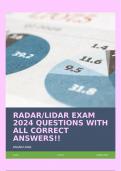 RADAR/LIDAR EXAM 2024 QUESTIONS WITH ALL CORRECT ANSWERS!!