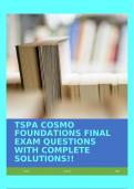 TSPA COSMO FOUNDATIONS FINAL EXAM QUESTIONS WITH COMPLETE SOLUTIONS!!