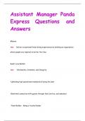 Assistant Manager Panda  Express Questions and  Answers