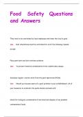 Food Safety Questions  and Answers