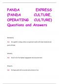 PANDA EXPRESS  (PANDA CULTURE,  OPERATING CULTURE) Questions and Answers