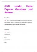 Shift Leader Panda  Express Questions and  Answers