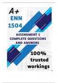 ENN1504 Assignment 1 (COMPLETE ANSWERS) Semester 2 2024 - DUE August 2024 ; 100% TRUSTED Complete, trusted solutions and explanations