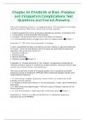 Chapter 24 Childbirth at Risk- Prelabor and Intrapartum Complications Test Questions and Correct Answers