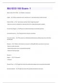 ISU ECO 103 Exam- 1 Questions & Answers Solved 100% Correct!!