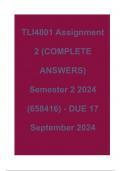 TLI4801 Assignment 2 (COMPLETE ANSWERS) Semester 2 2024 (658416) - DUE 17 September 2024